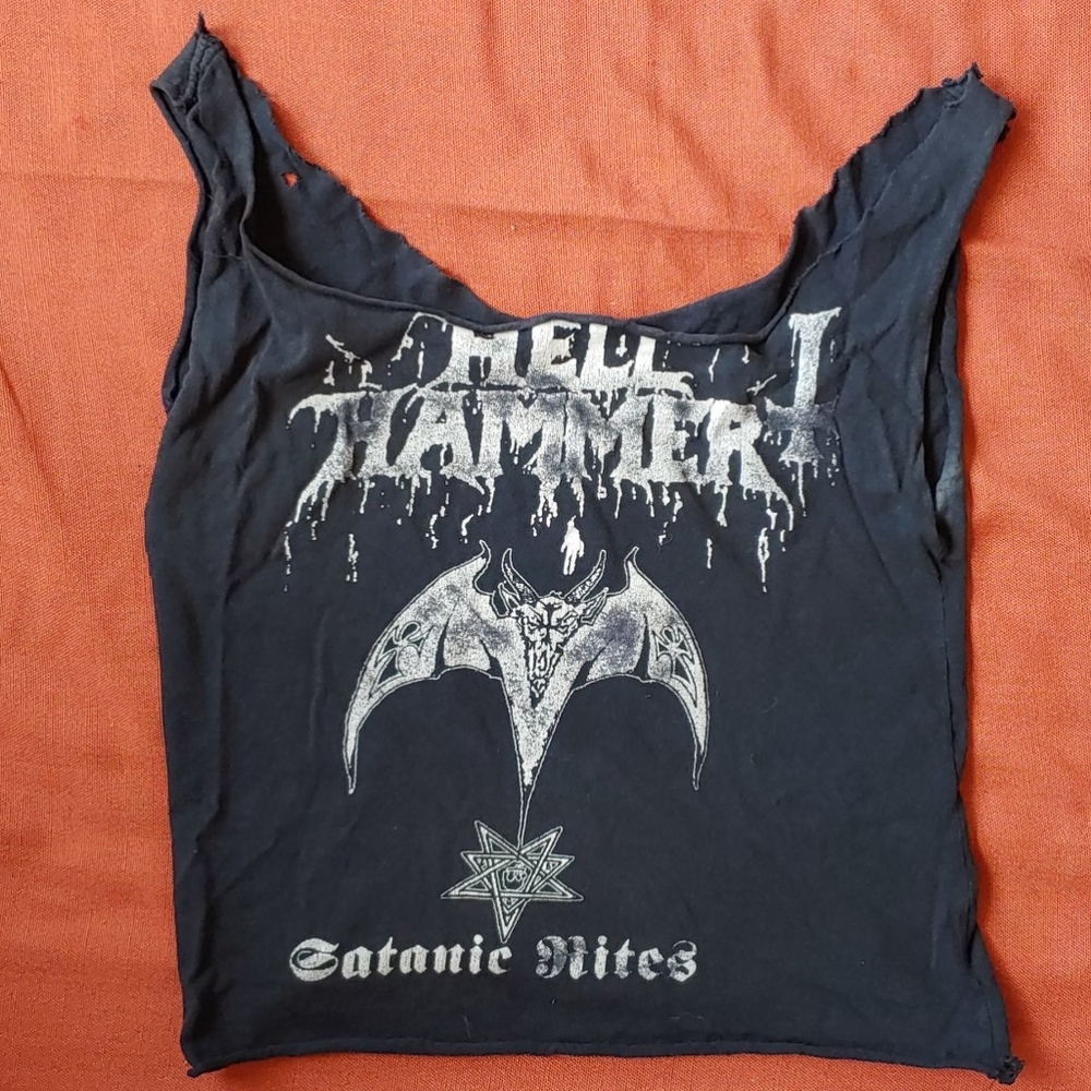 Hell hammer vintage black metal band tank  AS IS